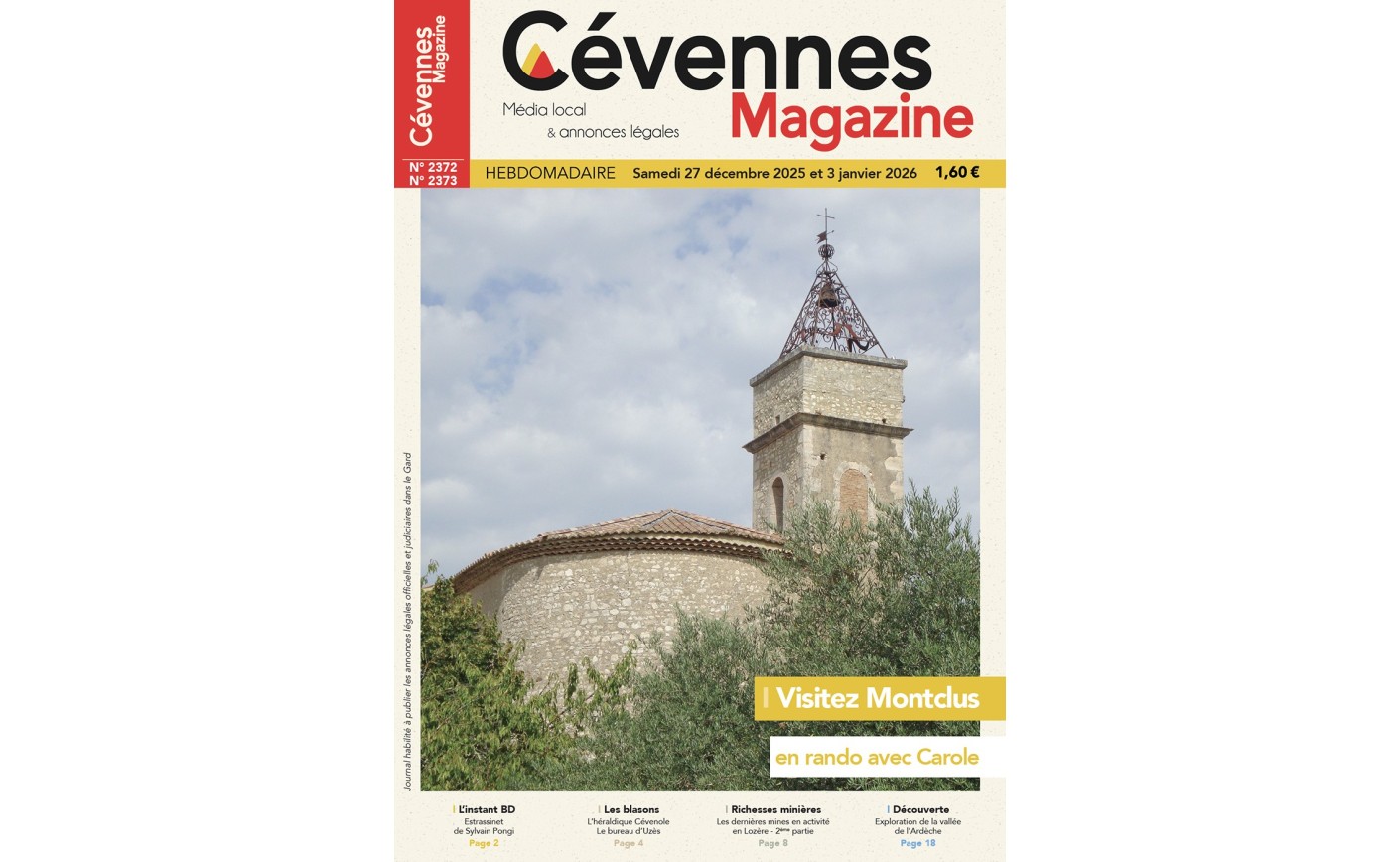 SOMMAIRE N° 2372 & 2373 du samedi 3 janvier 2026