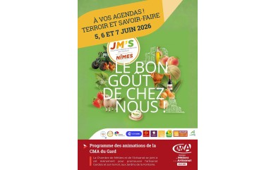 Du 5 au 7 juin 2026, la Chambre de Métiers et de l’Artisanat du Gard participera aux Journées Méditerranéennes des Saveurs (JMS)