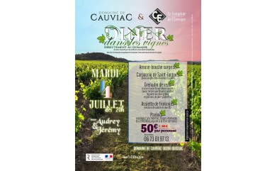 LE COMPTOIR DE L'ÉVÊSQUE ET LE DOMAINE DE CAUVIAC S'ASSOCIENT POUR UN DÎNER DANS LES VIGNES