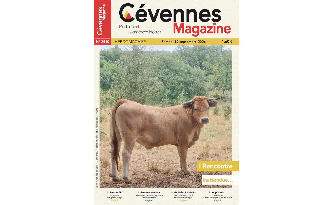 SOMMAIRE N° 2410 du samedi 19 septembre 2026