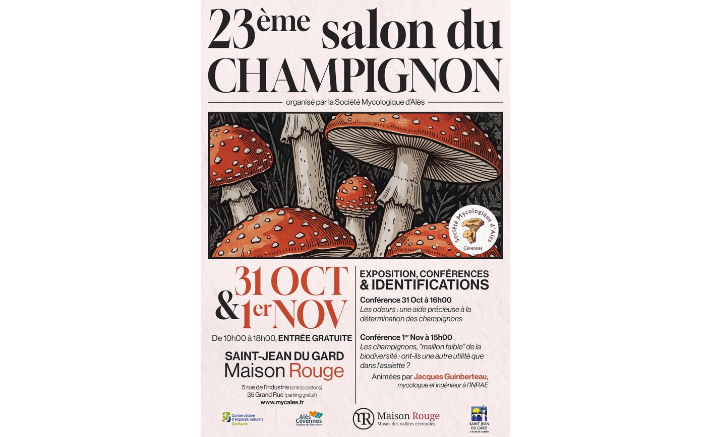 Samedi 31 Octobre et Dimanche 1er Novembre 2026 Le 23ème SALON DU CHAMPIGNON