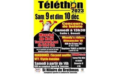 Téléthon 2023 – SAINT-HILAIRE-DE-BRETHMAS les 9 & 10 décembre