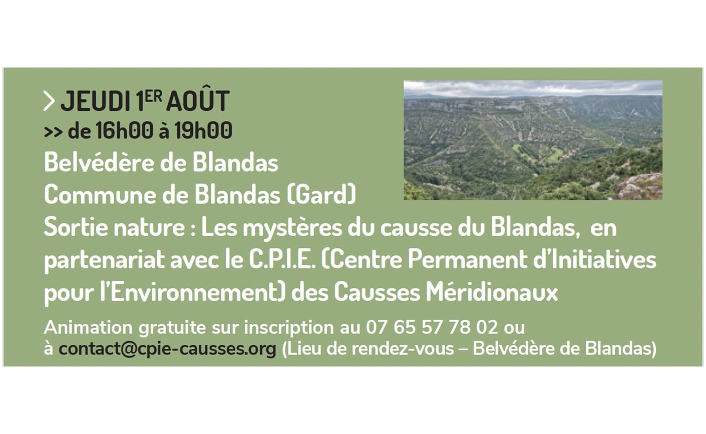 Belvédère de Blandas - Sortie nature : Les mystères du causse du Blandas