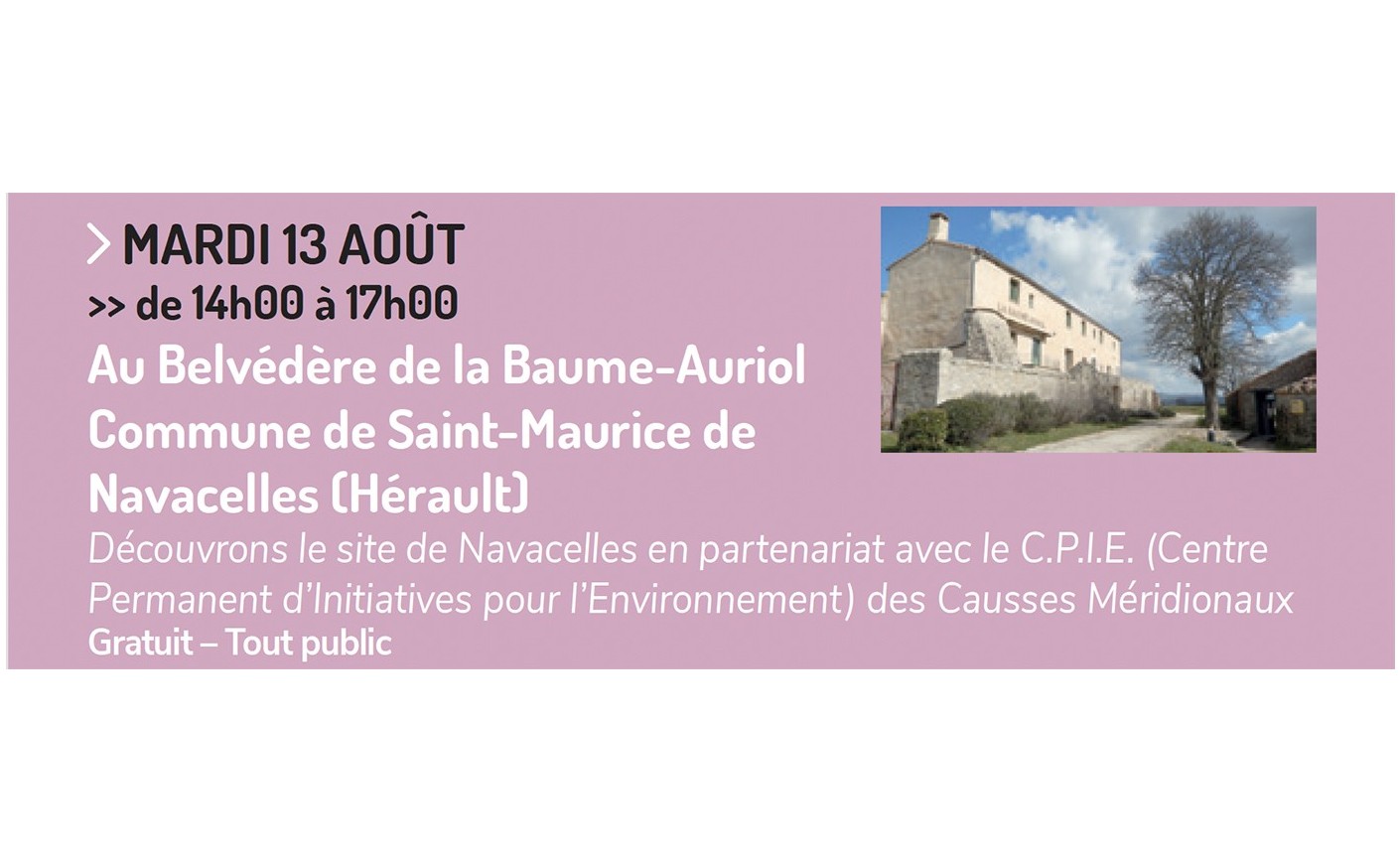 Découverte du site de Navacelles Mardi 13 août à Saint Maurice de Navacelles