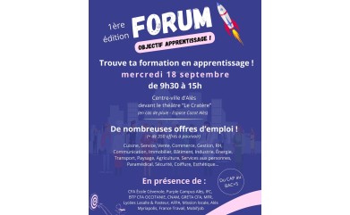 1ère édition du Forum Objectif Apprentissage à ALÈS le 18/09/2024