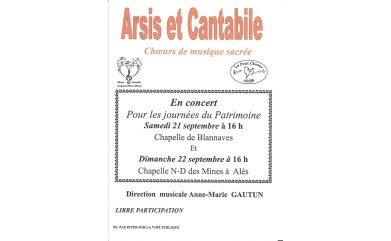 Concert Arsis et Cantabile - 21 & 22 septembre à l'Ermitage