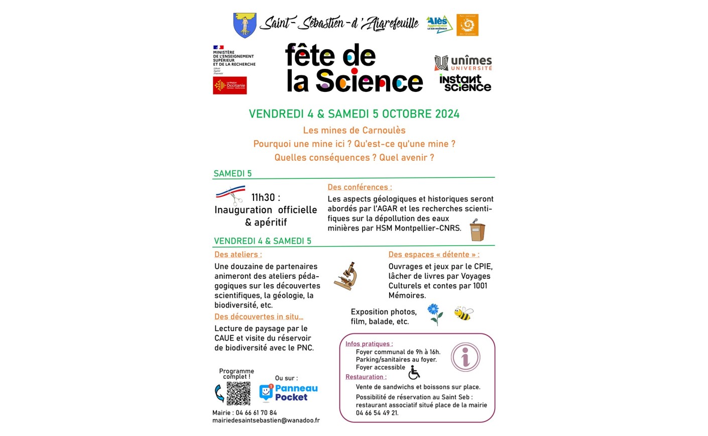 Fête de la science vendredi 4 octobre à Saint Sébastien d’Aigrefeuille