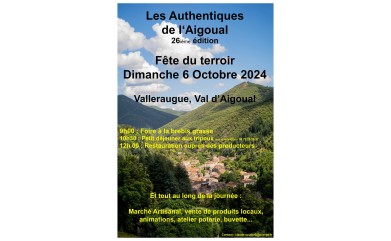 Dimanche 6 octobre à Valleraugue : 26e édition des Authentiques de l'Aigoual  et vide-grenier des Rébaladis !