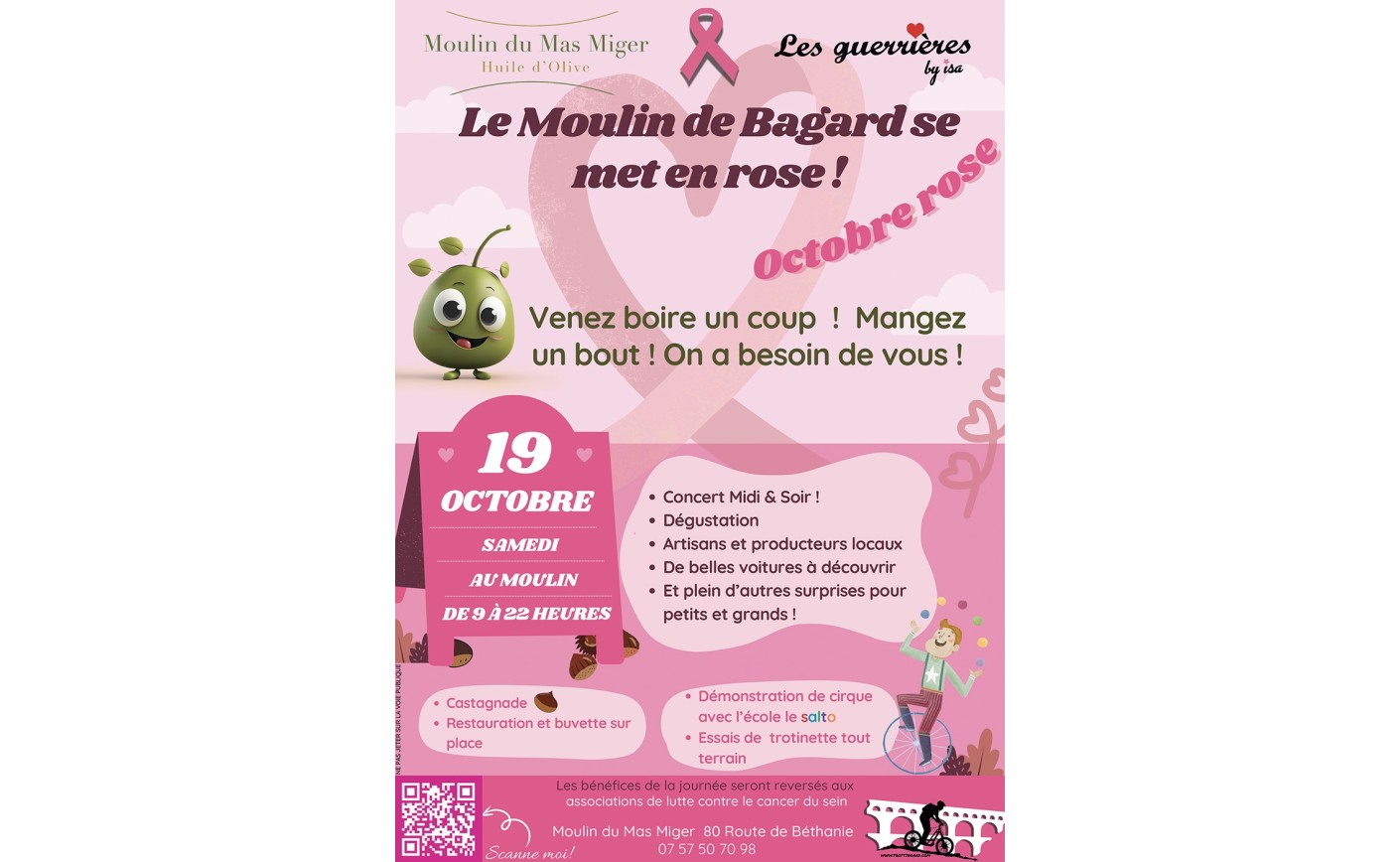 Le Moulin de Bagard se met en rose ! Samedi 19 octobre 