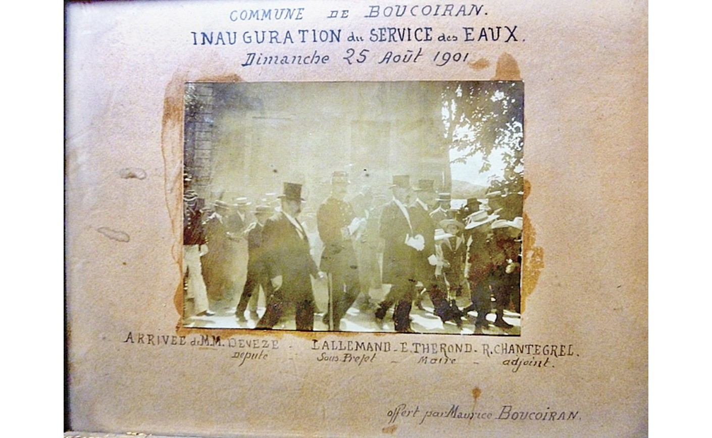 Inauguration de L’alimentation en eau potable À Boucoiran en 1901 1ère partie Relevé par P. B.