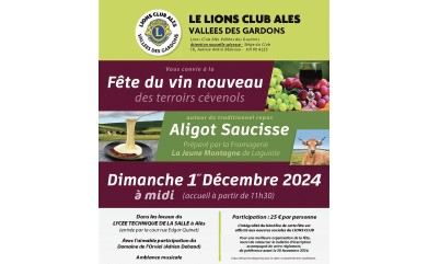 FETE DU VIN NOUVEAU à ALÈS le dimanche 1er décembre