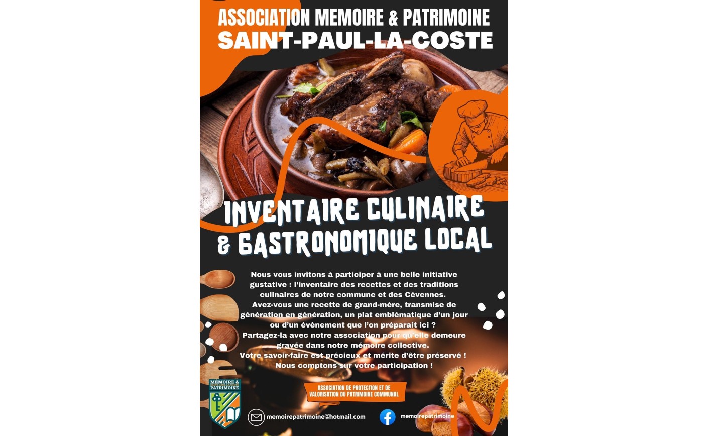 INVENTAIRE CULINAIRE ET GASTRONOMIQUE LOCAL : Préservons nos Saveurs d'autrefois   