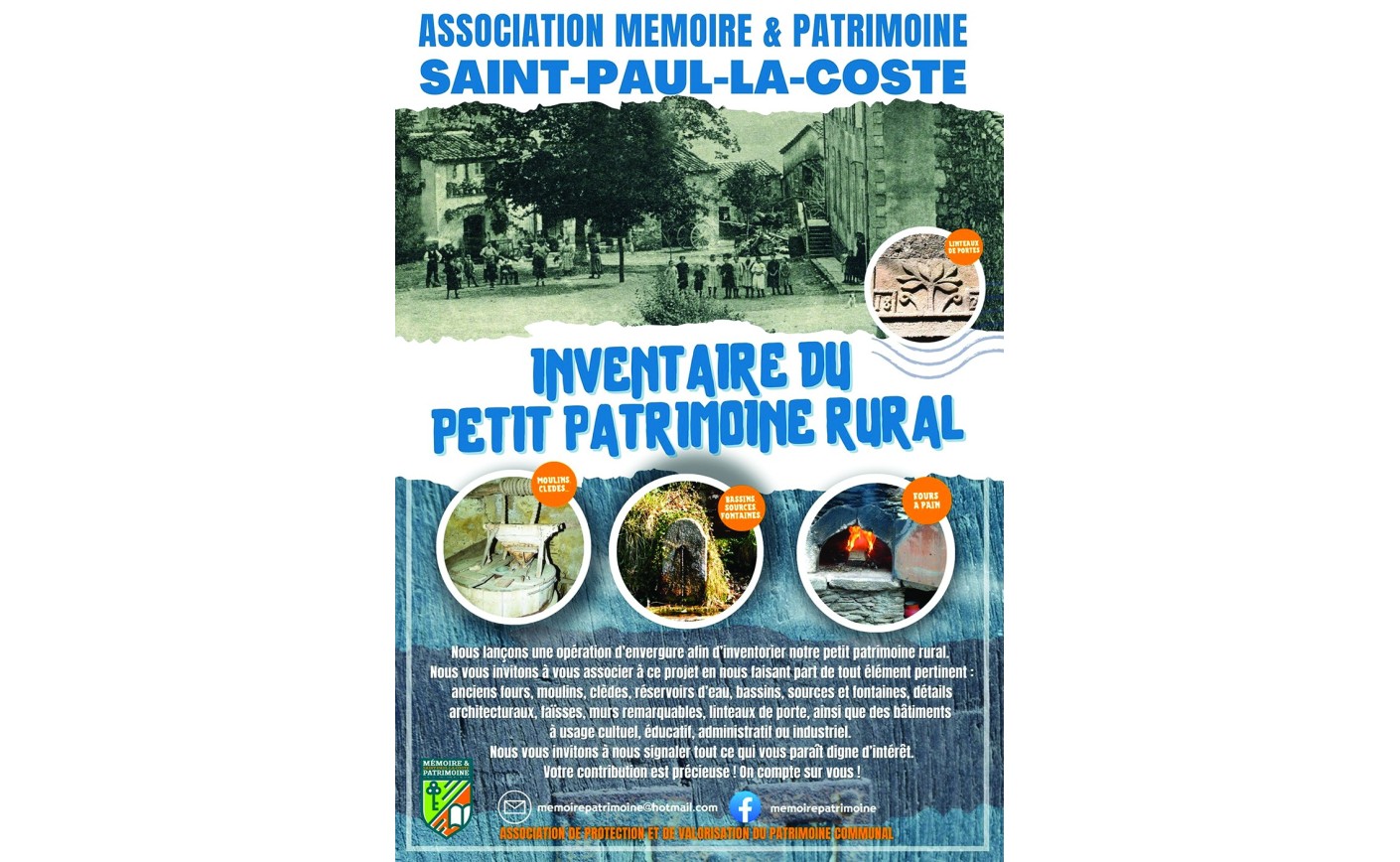 INVENTAIRE DU PETIT PATRIMOINE RURAL : Préservons notre Héritage