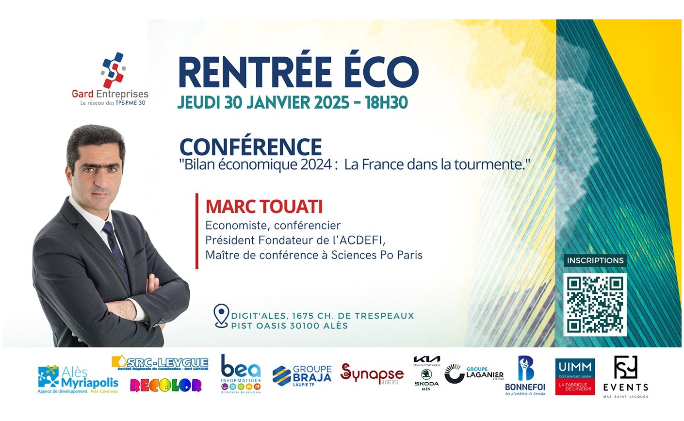 GARD ENTREPRISE RENTREE ECO – Conférence « Bilan économique 2024 : la France dans la tourmente » Jeudi 30/01/2025