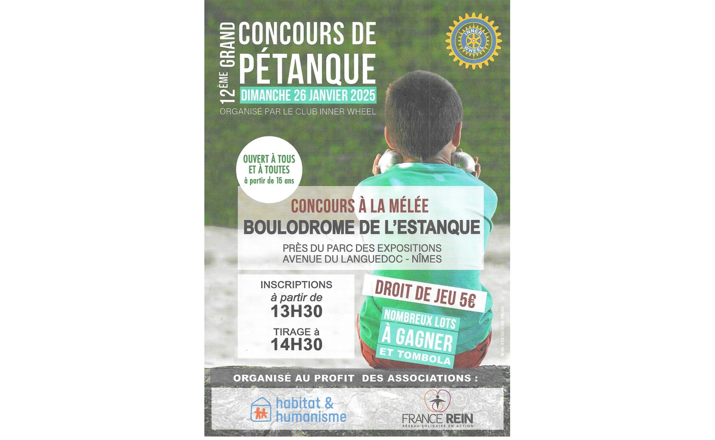 CONCOURS DE PÉTANQUE le dimanche 26 janvier à NIMES