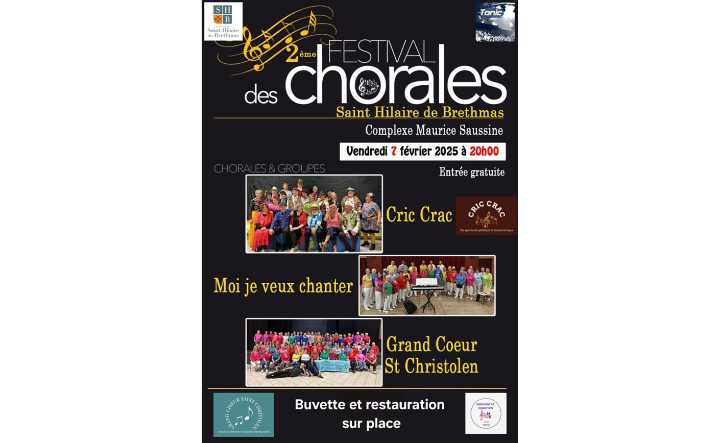  2ème Festival des Chorales le 7 février à Saint Hilaire de Brethmas