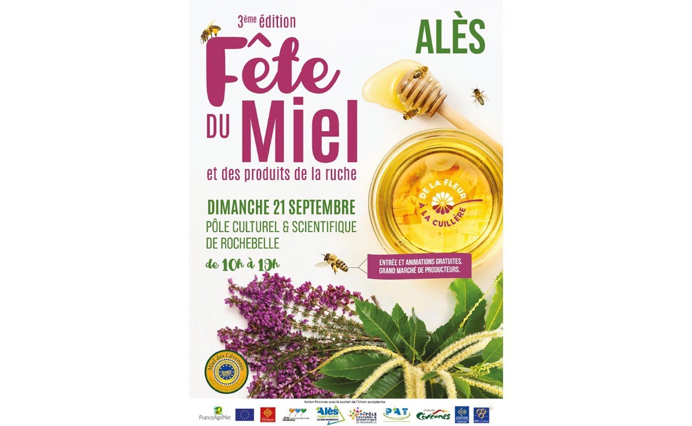 Le 3eme fête du miel et des produits de la ruche,  c’est dimanche 21 septembre à Alès !