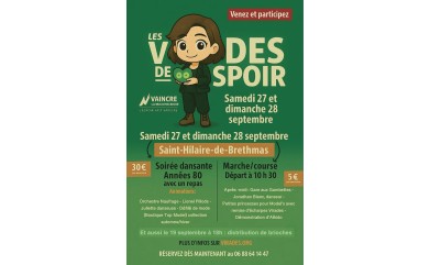 Tous ensemble, les 27 et 28 septembre avec Les Virades de l’Espoir  pour vaincre la Mucoviscidose  