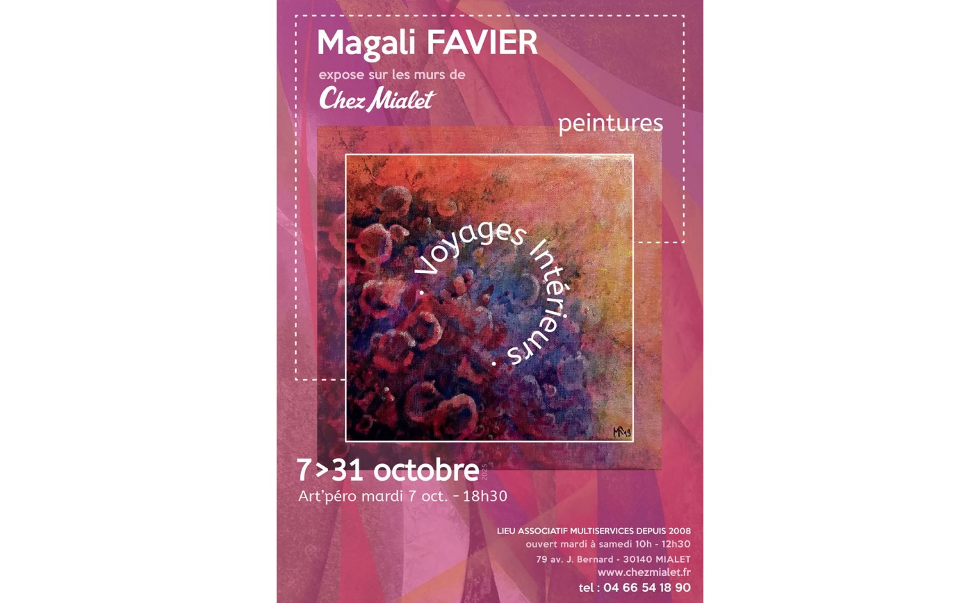 Voyages intérieurs - Magalie FAVIER expose sur les murs de Chez Mialet